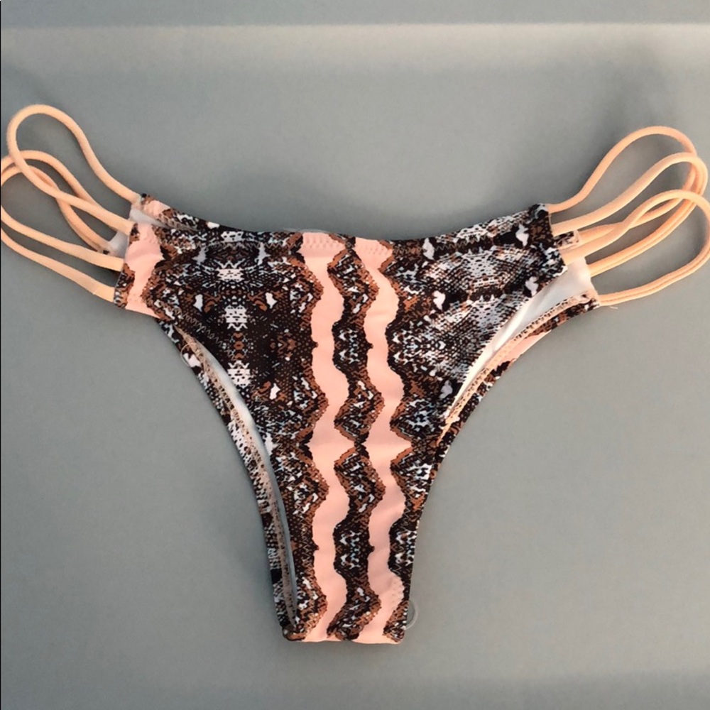 Pink Snake print bikini bottom